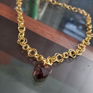 Amethyst heart choker
